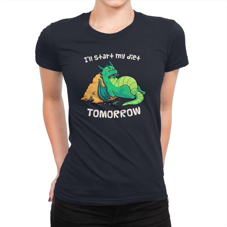 Tomorrow is a New Day - Womens Premium T-Shirts RIPT Apparel Small / Midnight Navy