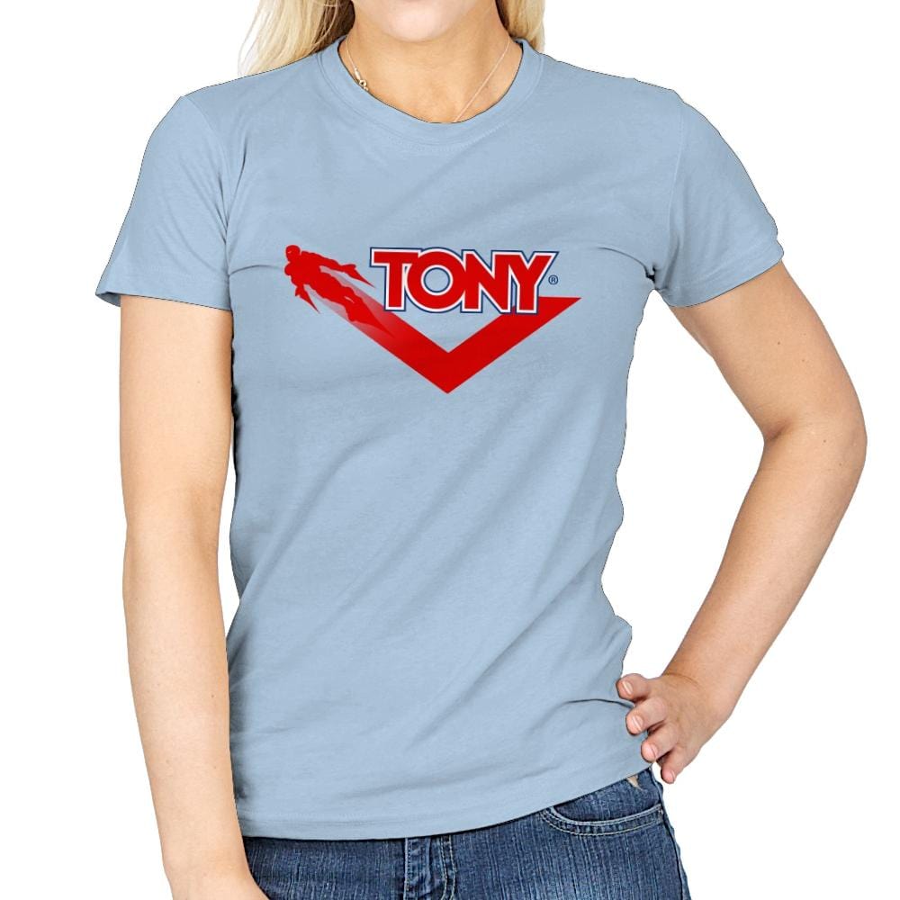 Tony - Womens T-Shirts RIPT Apparel Small / Light Blue