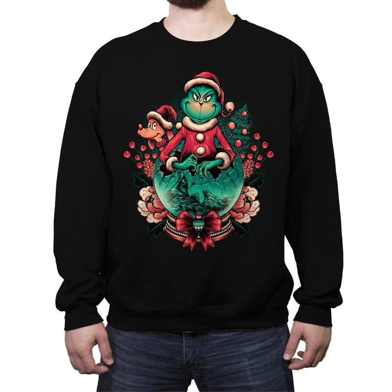 Too Grumpy for Christmas - Crew Neck Sweatshirt Crew Neck Sweatshirt RIPT Apparel Small / Black