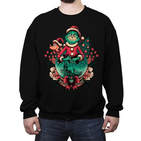 Too Grumpy for Christmas - Crew Neck Sweatshirt Crew Neck Sweatshirt RIPT Apparel Small / Black