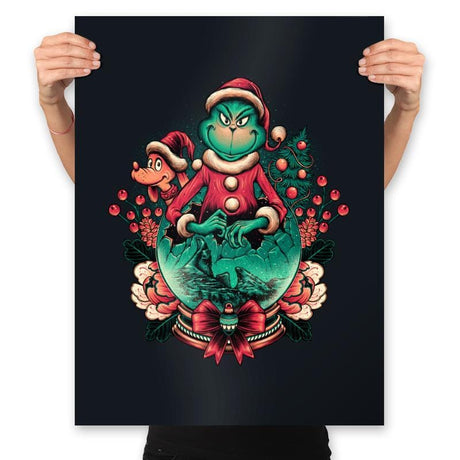 Too Grumpy for Christmas - Prints Posters RIPT Apparel 18x24 / Black