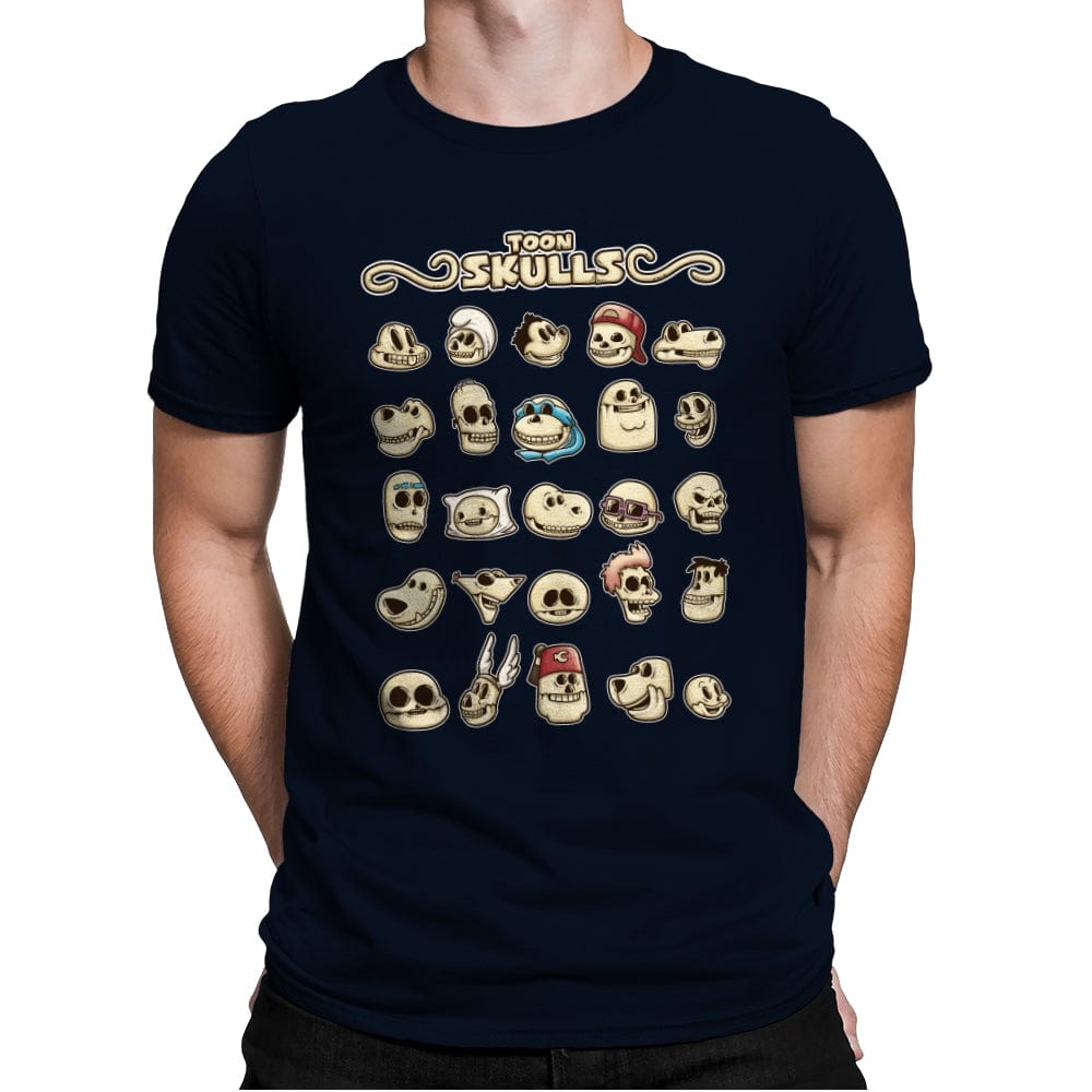 Toon Skulls - Mens Premium T-Shirts RIPT Apparel Small / Midnight Navy