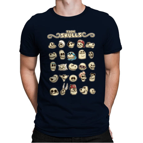 Toon Skulls - Mens Premium T-Shirts RIPT Apparel Small / Midnight Navy