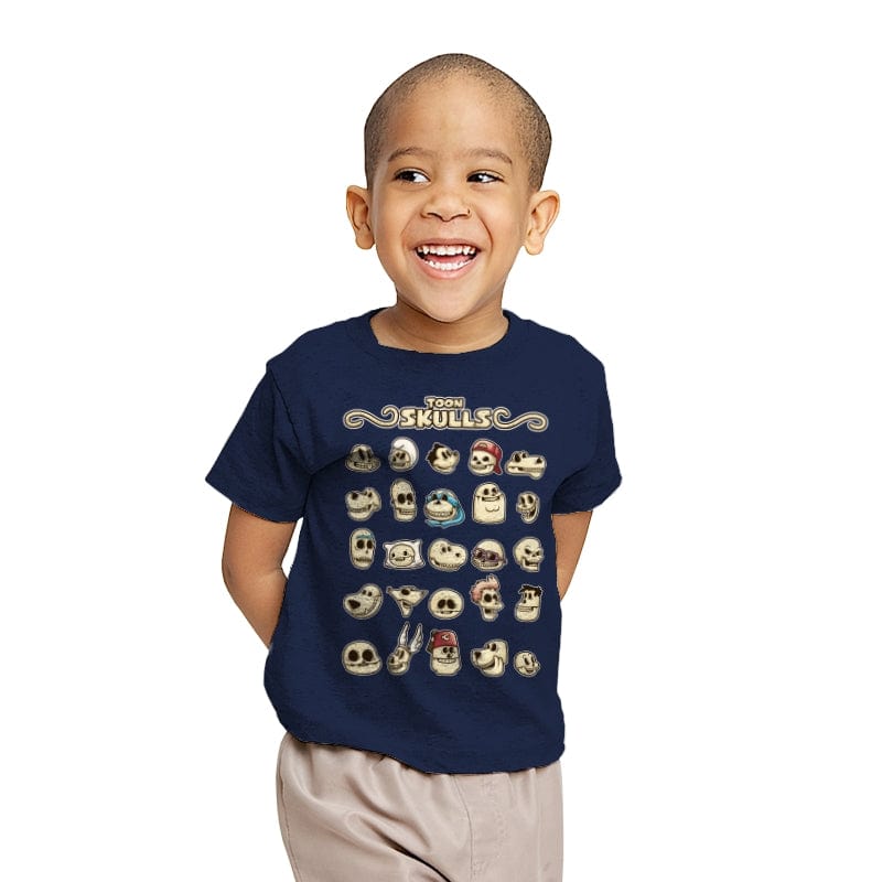 Toon Skulls - Youth T-Shirts RIPT Apparel X-small / Navy