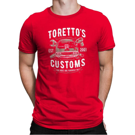 Toretto's Customs Exclusive - Mens Premium T-Shirts RIPT Apparel Small / Red