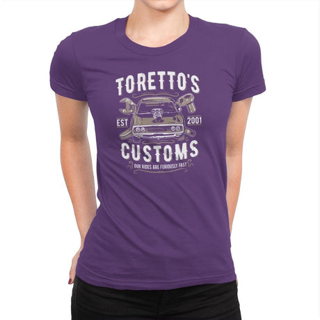 Toretto's Customs Exclusive - Womens Premium T-Shirts RIPT Apparel Small / Purple Rush