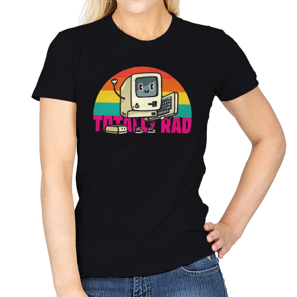 Totally Rad - Womens T-Shirts RIPT Apparel Small / Black