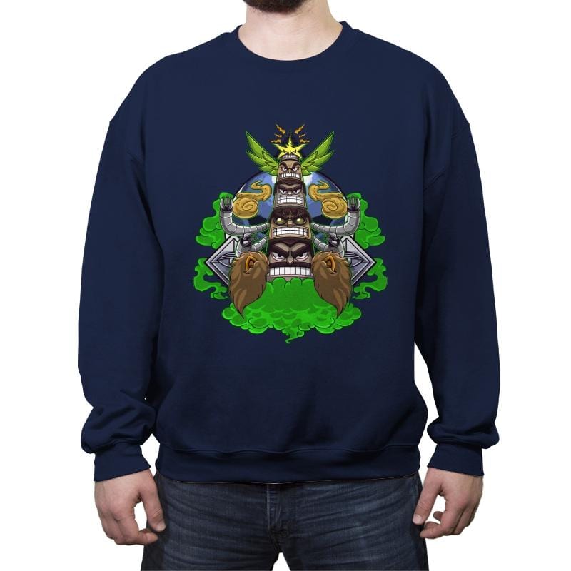 Totem of Sinisters - Crew Neck Sweatshirt Crew Neck Sweatshirt RIPT Apparel Small / Navy