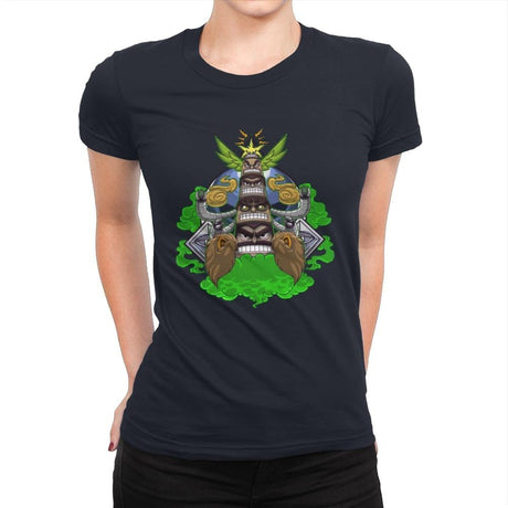 Totem of Sinisters - Womens Premium T-Shirts RIPT Apparel Small / Midnight Navy