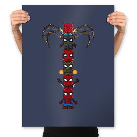 Totem of Spiders - Prints Posters RIPT Apparel 18x24 / Navy