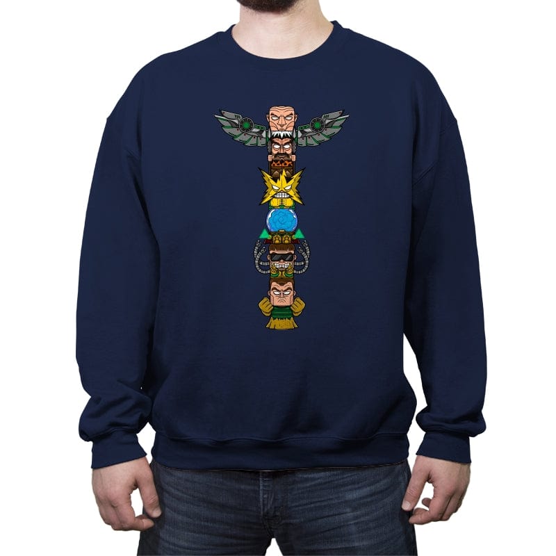 Totem of Villains - Crew Neck Sweatshirt Crew Neck Sweatshirt RIPT Apparel Small / Navy