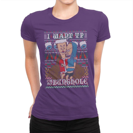 TP For Xmas - Ugly Holiday - Womens Premium T-Shirts RIPT Apparel Small / Purple Rush