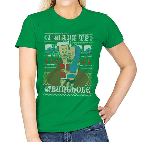 TP For Xmas - Ugly Holiday - Womens T-Shirts RIPT Apparel Small / Irish Green