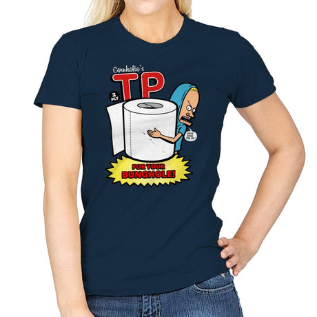 TP for your Bunghole - Womens T-Shirts RIPT Apparel Small / Navy