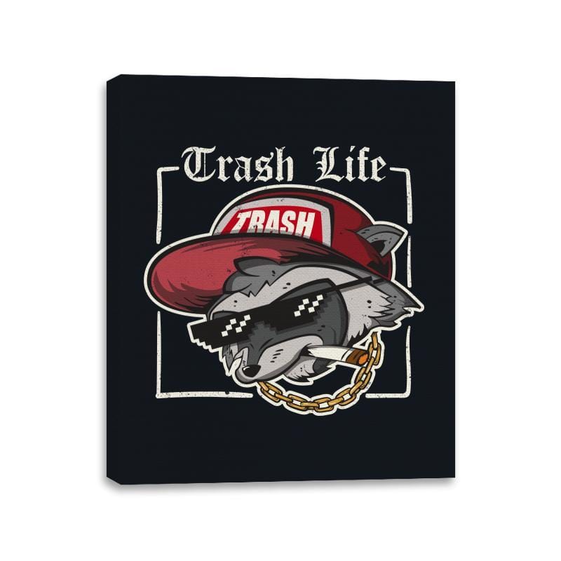 Trash Life Raccoon - Canvas Wraps Canvas Wraps RIPT Apparel 11x14 / Black