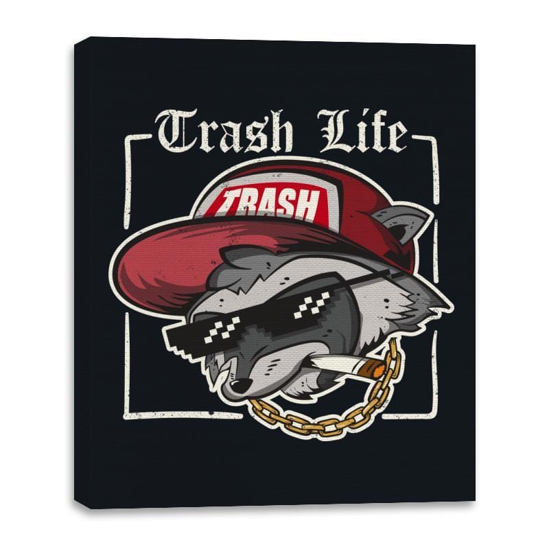 Trash Life Raccoon - Canvas Wraps Canvas Wraps RIPT Apparel 16x20 / Black