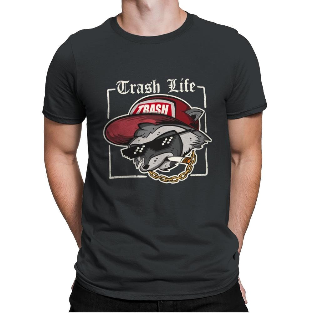Trash Life Raccoon - Mens Premium T-Shirts RIPT Apparel Small / Heavy Metal