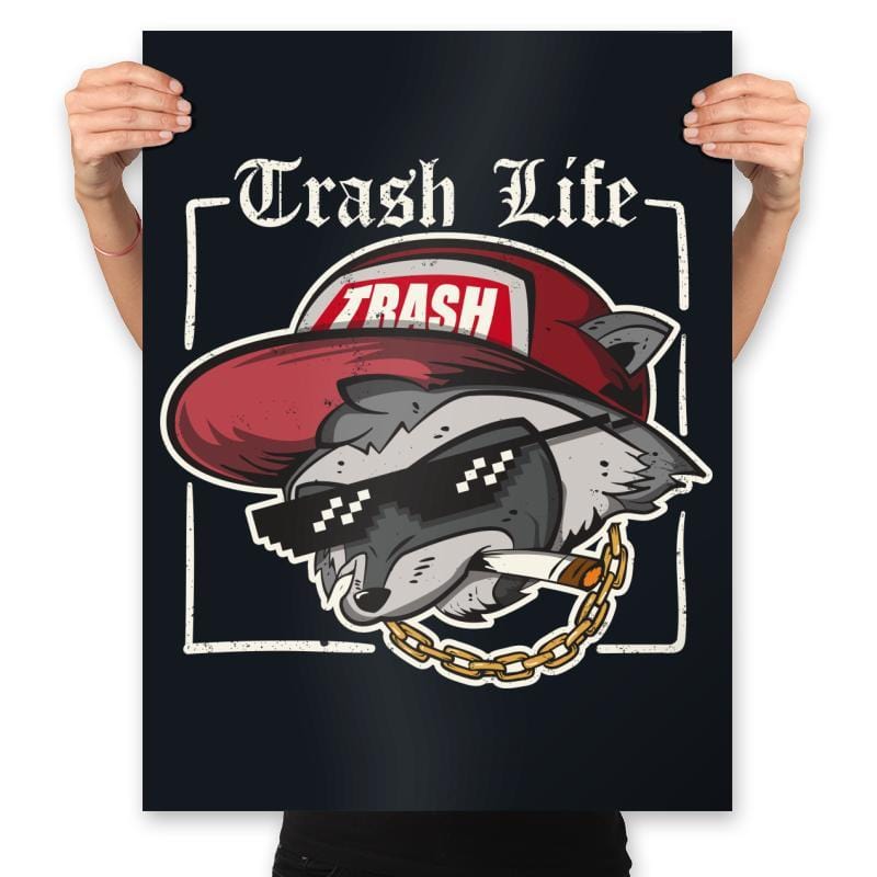 Trash Life Raccoon - Prints Posters RIPT Apparel 18x24 / Black