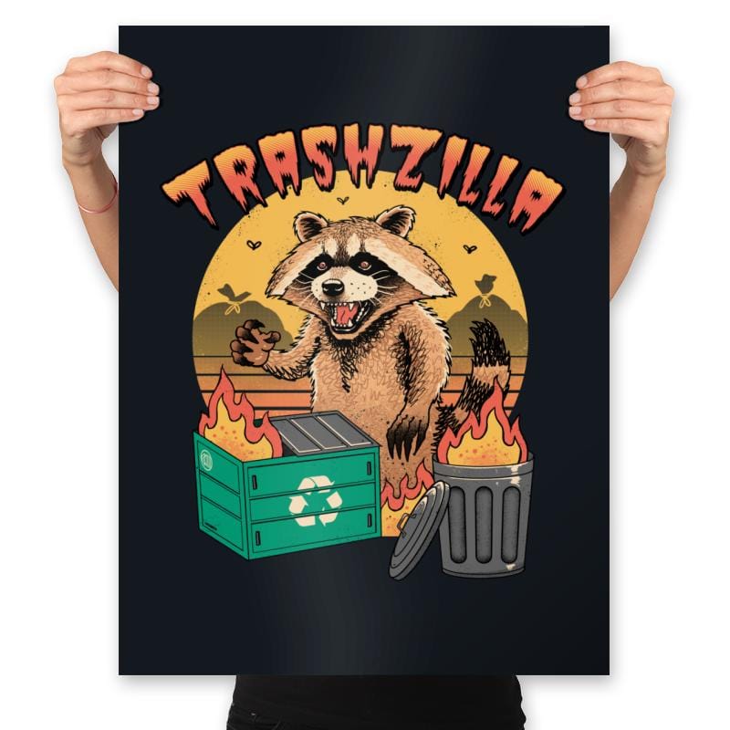 Trash-zilla - Prints Posters RIPT Apparel 18x24 / Black