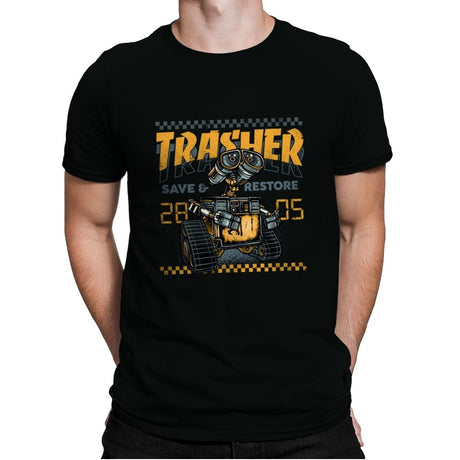 Trasher Save and Restore - Mens Premium T-Shirts RIPT Apparel Small / Black
