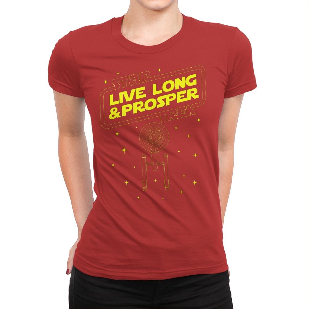 Trek Wars - Womens Premium T-Shirts RIPT Apparel Small / Red