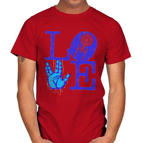 Trekkie Love - Mens T-Shirts RIPT Apparel Small / Red
