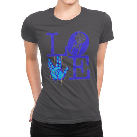 Trekkie Love - Womens Premium T-Shirts RIPT Apparel Small / Heavy Metal