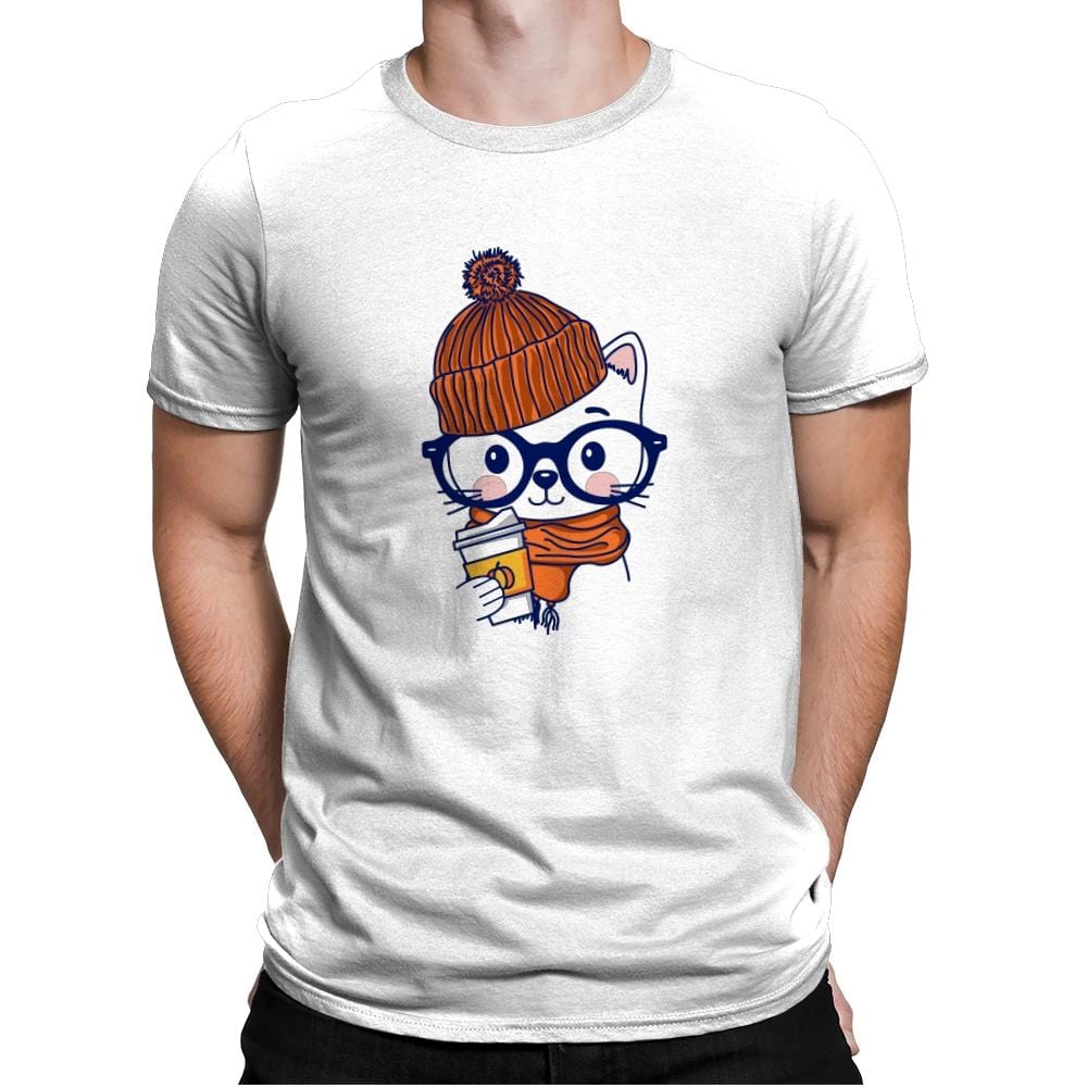 Trendy Cat - Mens Premium T-Shirts RIPT Apparel Small / White