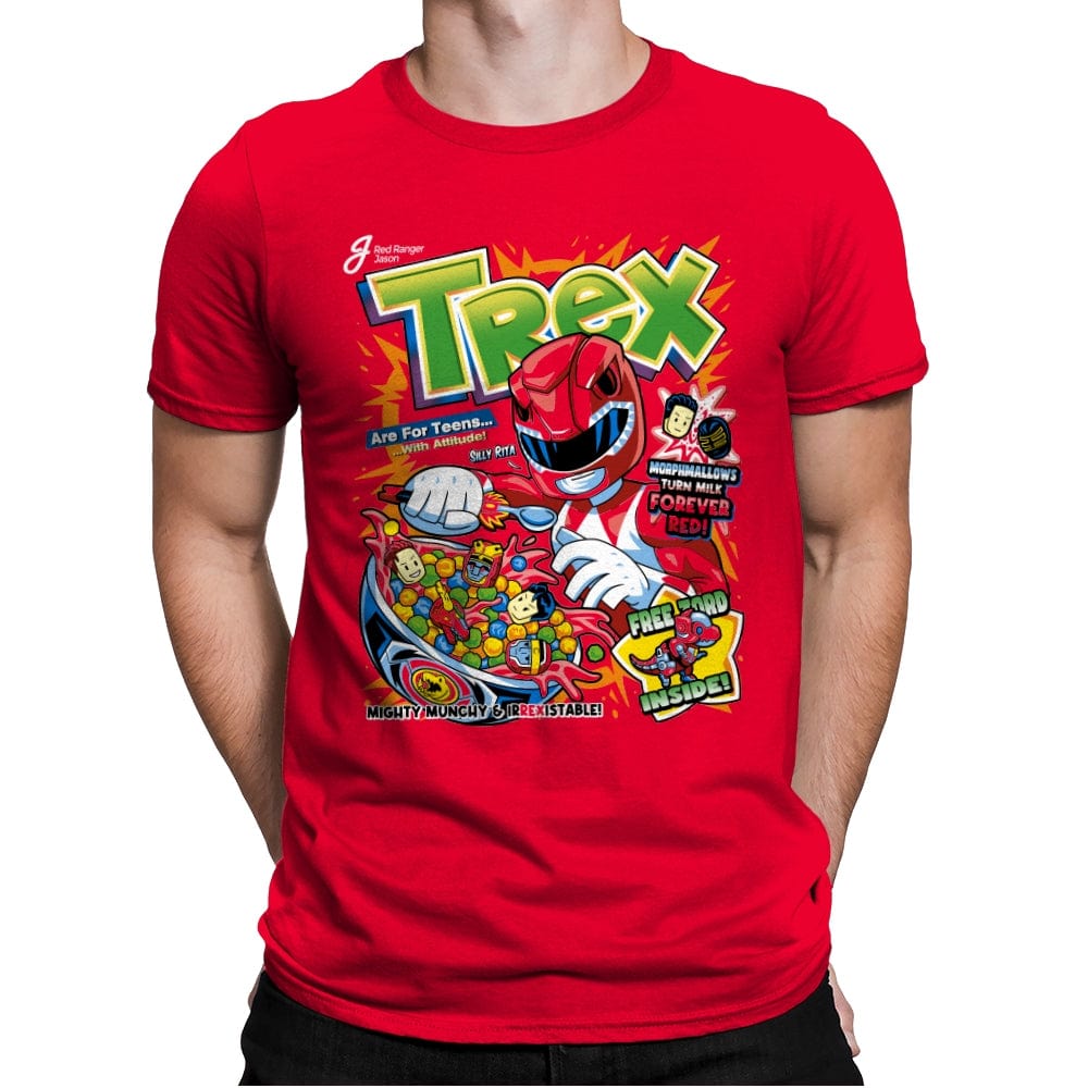 TRex Cereal - Mens Premium T-Shirts RIPT Apparel Small / Red