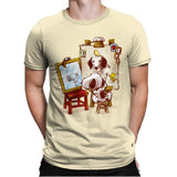 Triple Beagle Portrait - Art Attack - Mens Premium T-Shirts RIPT Apparel Small / Natural