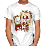 Triple Beagle Portrait - Art Attack - Mens T-Shirts RIPT Apparel Small / White