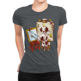 Triple Beagle Portrait - Art Attack - Womens Premium T-Shirts RIPT Apparel Small / Heavy Metal