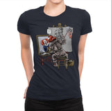 Triple Clown Portrait - Womens Premium T-Shirts RIPT Apparel Small / Midnight Navy