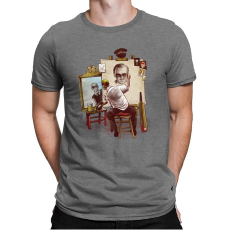 Triple Cornetto Portrait - Art Attack - Mens Premium T-Shirts RIPT Apparel Small / Heather Grey