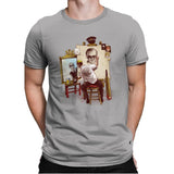 Triple Cornetto Portrait - Art Attack - Mens Premium T-Shirts RIPT Apparel Small / Light Grey