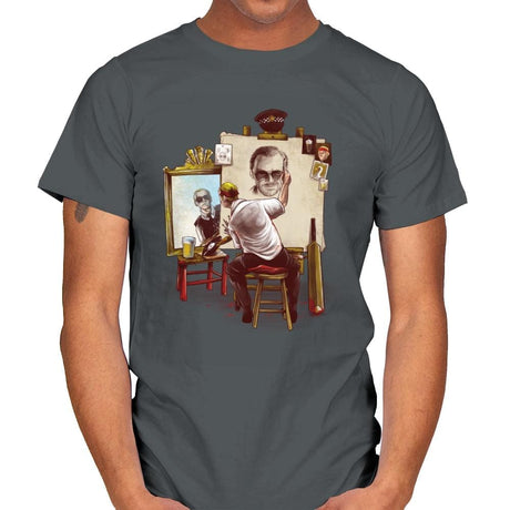 Triple Cornetto Portrait - Art Attack - Mens T-Shirts RIPT Apparel Small / Charcoal