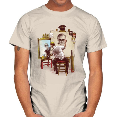 Triple Cornetto Portrait - Art Attack - Mens T-Shirts RIPT Apparel Small / Natural