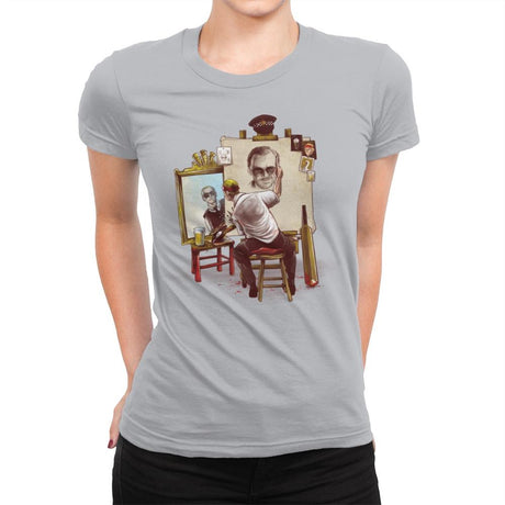Triple Cornetto Portrait - Art Attack - Womens Premium T-Shirts RIPT Apparel Small / Silver