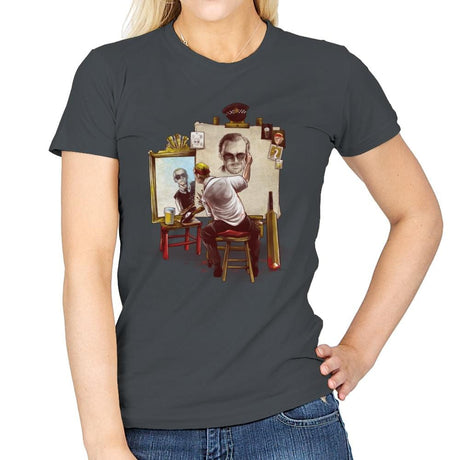Triple Cornetto Portrait - Art Attack - Womens T-Shirts RIPT Apparel Small / Charcoal