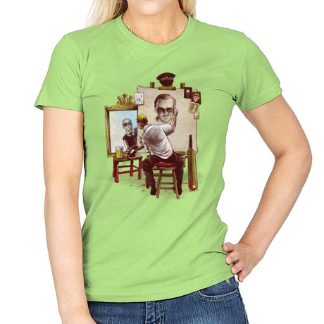Triple Cornetto Portrait - Art Attack - Womens T-Shirts RIPT Apparel Small / Mint Green