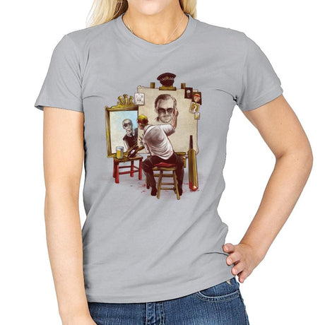 Triple Cornetto Portrait - Art Attack - Womens T-Shirts RIPT Apparel Small / Sport Grey