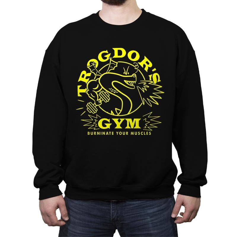 Trog's Gym - Crew Neck Sweatshirt Crew Neck Sweatshirt RIPT Apparel Small / Black