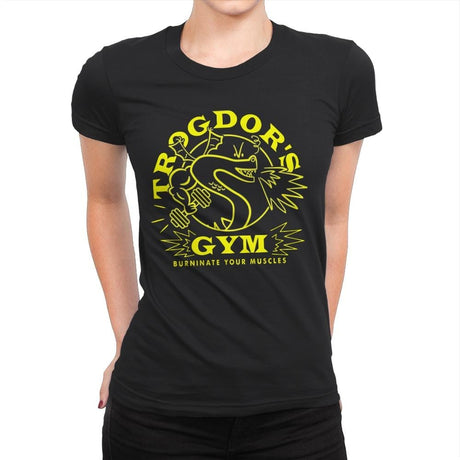 Trog's Gym - Womens Premium T-Shirts RIPT Apparel Small / Black