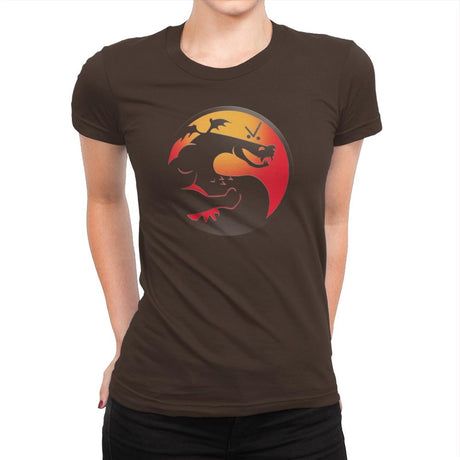 Trogdor Kombat - Best Seller - Womens Premium T-Shirts RIPT Apparel Small / Dark Chocolate