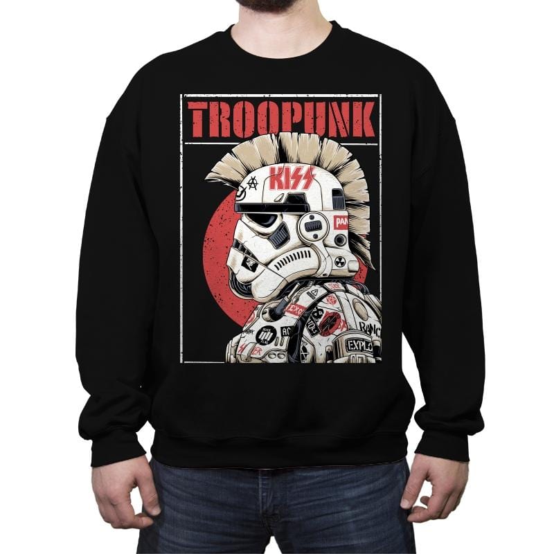 Troopunk - Crew Neck Sweatshirt Crew Neck Sweatshirt RIPT Apparel Small / Black