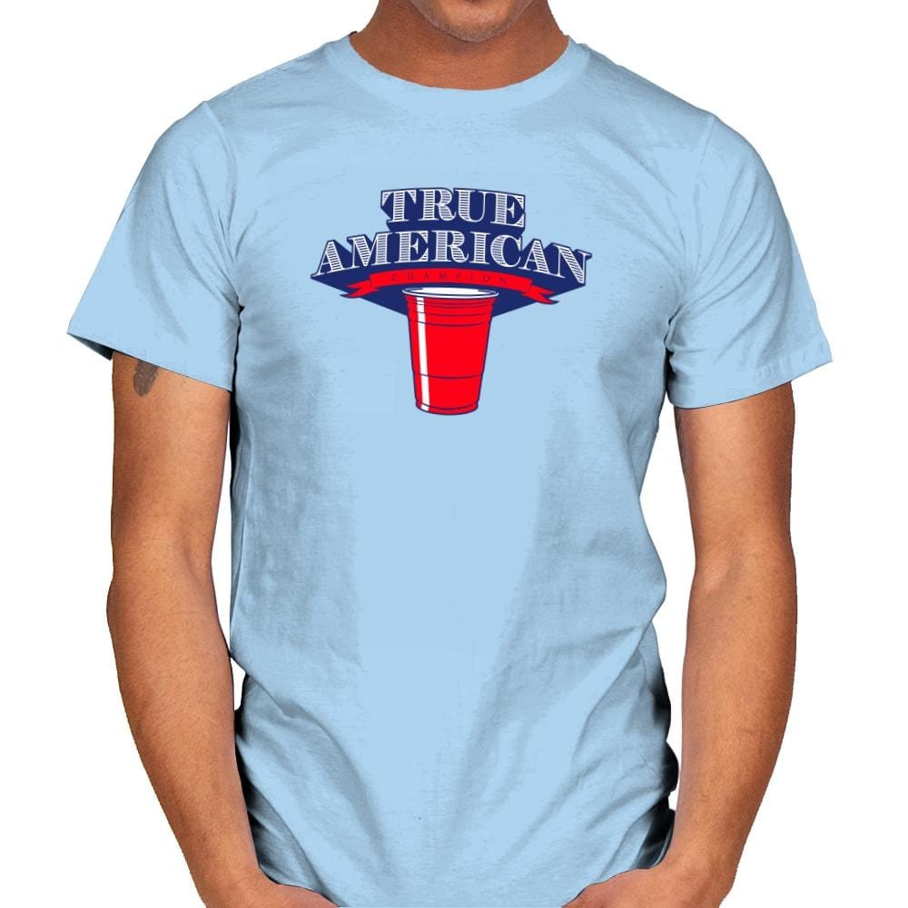 True American Champion - Star-Spangled - Mens T-Shirts RIPT Apparel Small / Light Blue