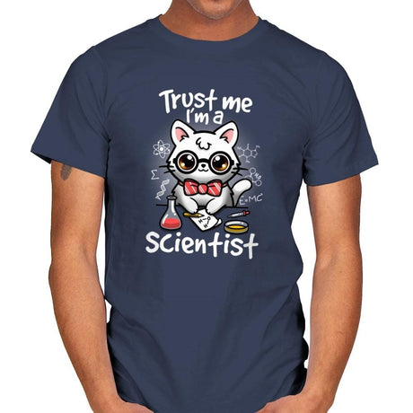 Trust a scientist cat - Mens T-Shirts RIPT Apparel Small / Navy