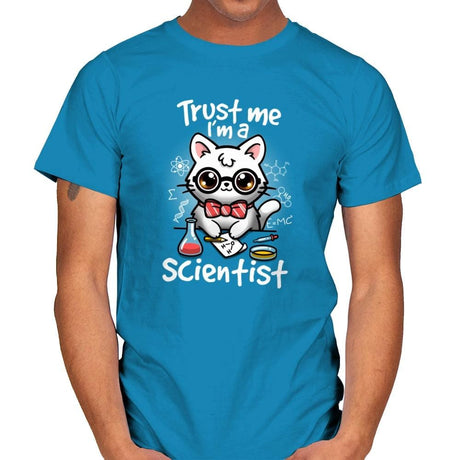 Trust a scientist cat - Mens T-Shirts RIPT Apparel Small / Sapphire