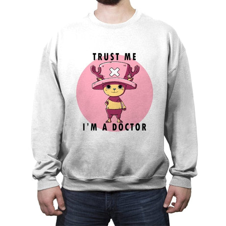 Trust Me I'm A Doctor - Crew Neck Sweatshirt Crew Neck Sweatshirt RIPT Apparel Small / White