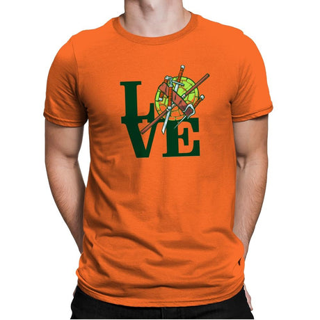 Turtle Love Exclusive - Mens Premium T-Shirts RIPT Apparel Small / Classic Orange